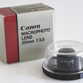 Canon Macrophoto Lens 20mm f/3.5, käytetty