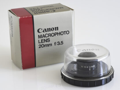 Canon Macrophoto Lens 20mm f/3.5, käytetty