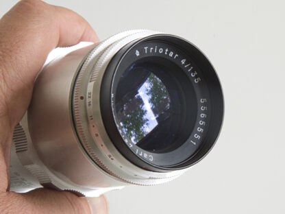 Carl Zeiss Jena Triotar 135mm f/4 Praktina mount, käytetty